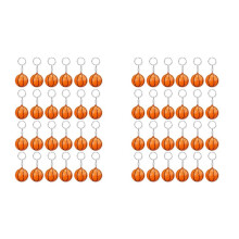 48 Pack Basketball Keychains, Basketball Stress  Keychains,Sports  Keychains,School Carnival Reward for Kids