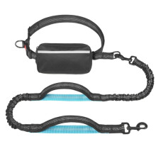 Hands Free Dog Leash with Zipper Pouch, Cushioned Handles, Strong Bungee - Perfect for Walking, Jogging, Running