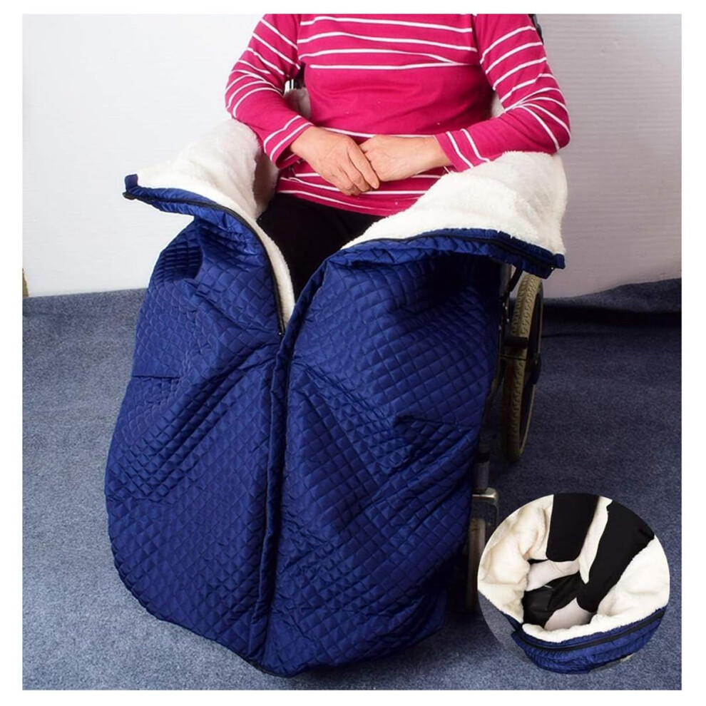 Warm Fleece Wheelchair Lap Blanket for Elderly, Thickened Windproof Half Wrap Design, Plaid Style