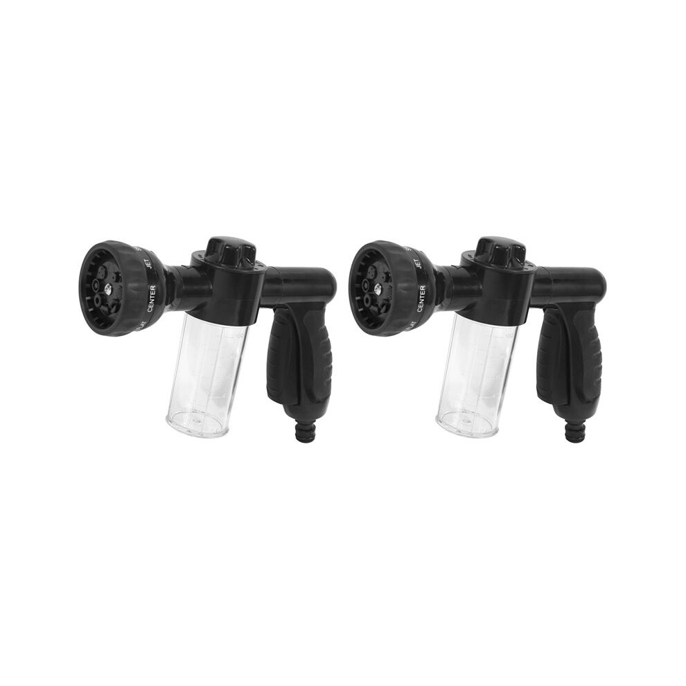 2X Garden Hose Foam Nozzle, 8 Mode Adjustable Foam Sprayer, Water Soap Dispenser, High Pressure Hose Spray Nozzle,Black 4713346919214