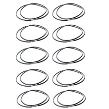 10 Pcs 3mm Black Rubber Cord Necklace with Stainless Steel Closure - 22 Inch