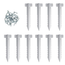 Small Railway Sleeper Brackets 10 Pack-Heavy Duty Sleeper Stakes for Pathway, Garden Raised Bed