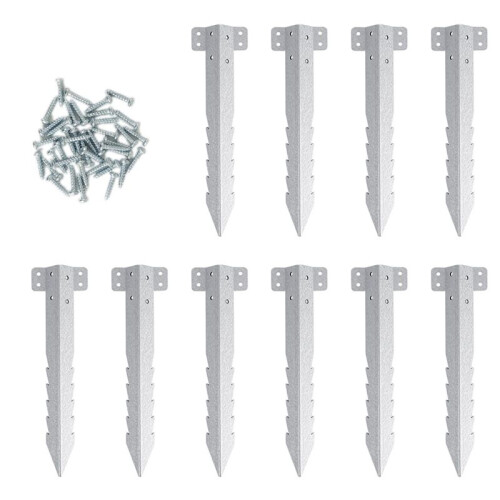 Small Railway Sleeper Brackets 10 Pack-Heavy Duty Sleeper Stakes for Pathway, Garden Raised Bed