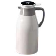 Thermal Kettle Household Digital Display Coffee, Glass Liner Vacuum Flasks Large Capacity Water Bottle White 1L