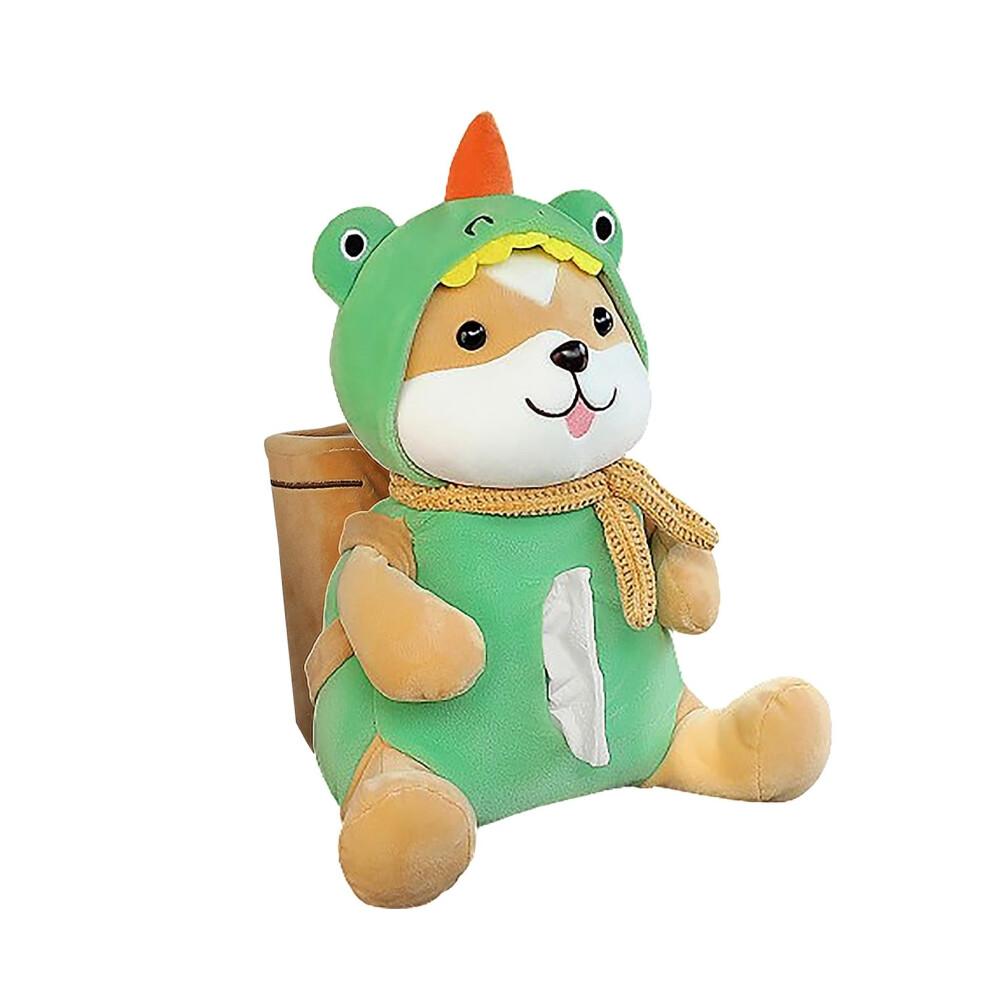 Cute Dog Car Tissue Holder Box With Soft Plush Cover, Dual Function Storage For Car Armrest Or Back Seat 9073542684732