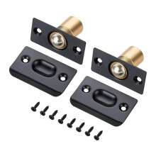 Adjustable Door Catch, Closet Bearing Door , Drive Closing Door for Interior Doors 4 Pack Black