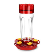 Plastic Feeders for Outdoors 15 Ounces Red Feeder with 5 Feeding Outside Garden Decor