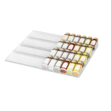 Organizador de Gaveta de Temperos Expansível, Suporte de Temperos de Acrílico Transparente Ajustável para Gaveta, para Organização de Temperos de