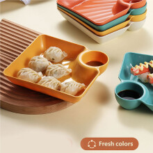 Condiment Plate With Separate Sections Dip Tray Divided-O
