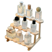 Support de Présentation à 3 Niveaux en Bois pour Parfums, Présentoir à Parfums, Présentoir à Figurines, Support de Rangement