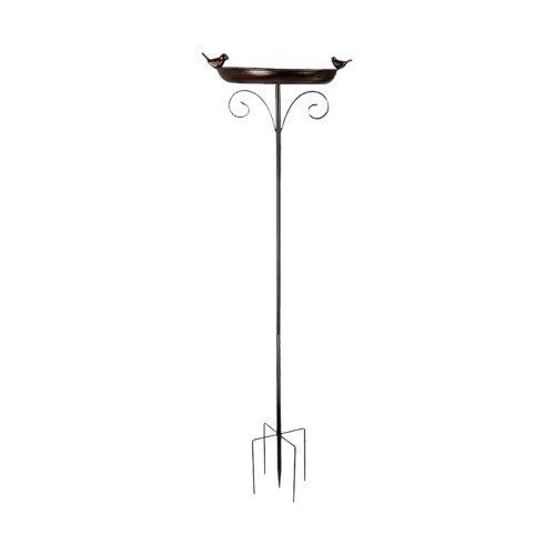 Unique Decorative Bird Water Tray-Wrought iron two bir