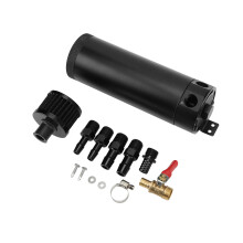 Universal 2 Port Metal Oil Catch Can Reservoir Tank, Fits Most Vehicles