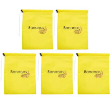 5Pcs Yellow Banana Storage Bags Insulated Fruit Vegetable Fresh-Keep Bundle Pocket Drawstring Preserve Bag