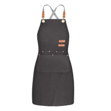 Chef Canvas Apron for Men Women,Across Back Kitchen Bib Apron with 4 Pockets,for Cooking Hairstylist Work