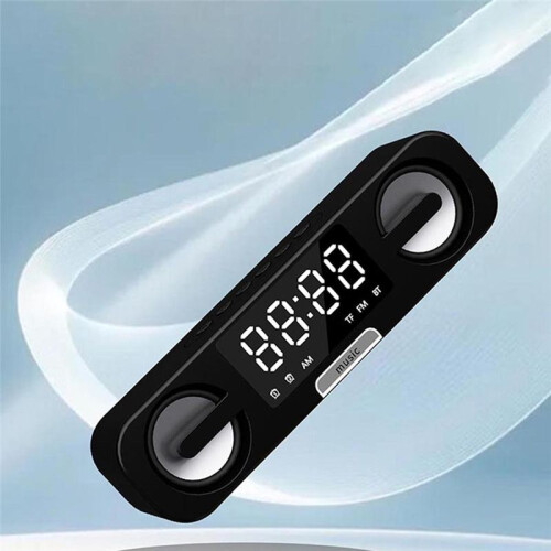 Clock -Luidspreker, LED HD-Spiegel, FM-Radiofunctie, Multifunctionele Weergave -Audio, Wit 2