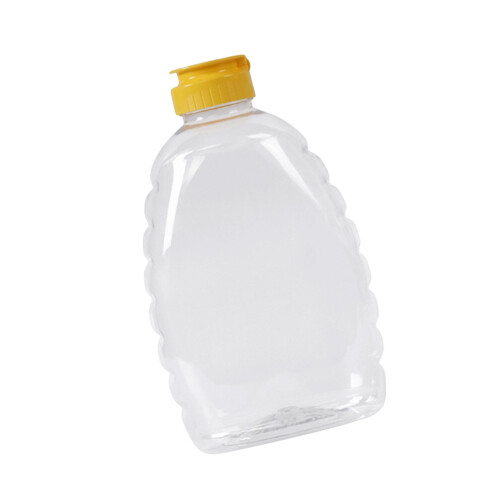 Dicke, transparente Saucenflasche mit-Silikon-Torabdeckung L