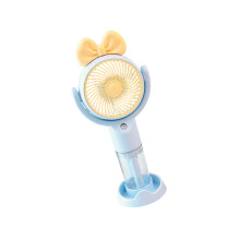 Handheld Misting Fan Cooling Fan for Makeup Travel-Blue bow tie