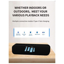 Altavoz con Reloj Inteligente, Espejo LED HD, Radio FM, Reproducción de Audio Multifunción, Color .