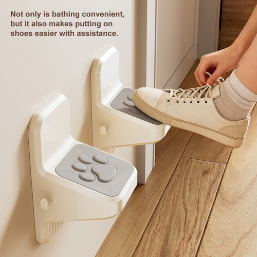 Platzsparender Dusch-Tritthocker, ergonomisches Design,-Grau 2