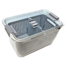 Refrigerator Preservation Box, Transparent Sealed Container for Vegetables and Fruits, Food Grade with Drain Feature B