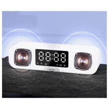 Clock -Lautsprecher, LED-HD-Spiegel, FM-Radiofunktion, Multifunktionswiedergabe -Audio Weiß