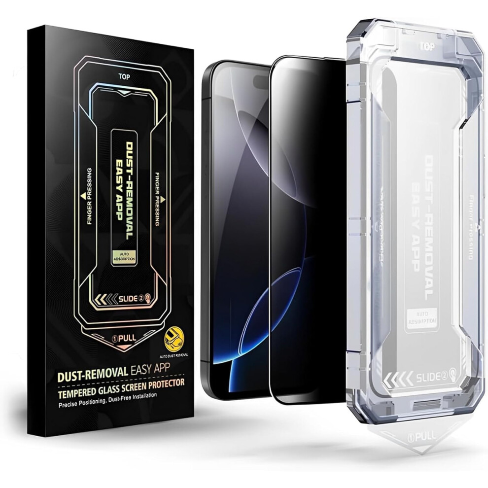 Screen Protector 2 Pack Â Privacy Tempered Glass With Anti Scratch Anti Fingerprint Hd Clear Dust Installation For Iphone 16 Pro Max 9330225959731