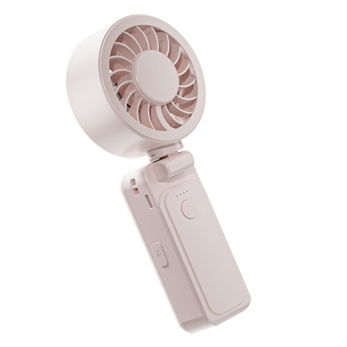Small Cooling Fan with Locking Clip Rechargeable-pale pinkish