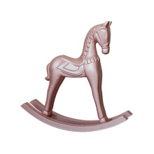 Handcrafted Wooden Pink Rocking Horse Figurine for Nursery Decor with VintageInspired Style