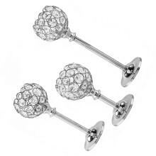 Bougeoirs votifs en cristal pour centres de table,-argent