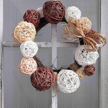 42 Pcs Mixed 3 Colors Rattan Balls Vase Fillers for Wedding Party Christmas, Assorted Three Size(3cm/5cm/7cm)