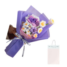 Artistic Crochet Floral Bouquets Crafted With Roses-Purple