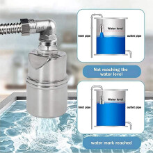 2X Automatisches Wasserstandsregelventil 1/2 Zoll Edelstahl-Schwimmerkugelhahn für Tank-Schwimmbad-WinkelstüCk