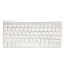 Wireless Bilingual 2.4G Silver White Portable Keyboard for Desktop & Laptop