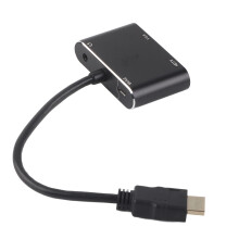 HD Multimedia Interface to VGA Adapter 4K Converter for Projector and TV (Black)