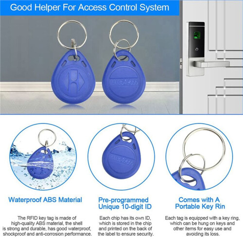 200Pcs 125 Khz Proximity ID Card RFID Keyfob Access Control Key for Door Entry Access Control System TK4100 1