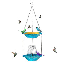 Weerbestendige vogelbaden op zonne-energie met-Blauw