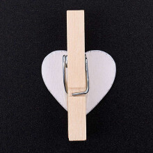 2X Small  Wooden Clothes Pegs / Decorative Pegs with Hearts , White