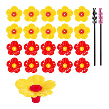 20Pieces Good Quality Plastic Hummingbird Feeder Flowers Set Red