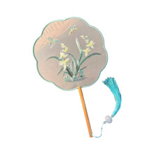 Traditional Chinese Double Face Embroidered Fan Round For-7