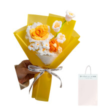 Artistic Crochet Floral Bouquets Crafted With Roses-Orange