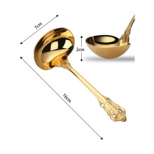 2X Cuchara de Sopa de Acero Inoxidable 304, Herramienta de Cocina, Accesorios de Cocina, Vajilla de Cuchara Dorada