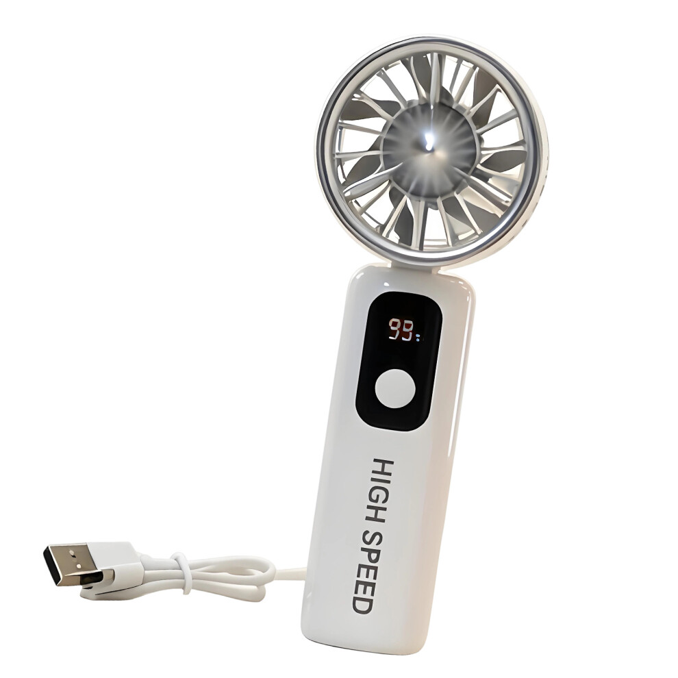 Portable Handheld Fan 5 Speed Mini Cooling Desk Fan Quiet-White 7696001628935