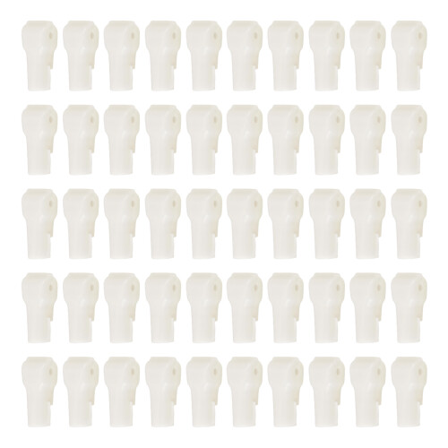 50Pcs Plastic Shelf Security Hook Locks Theft-4mm White
