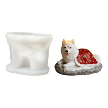 Moule à bougie loup en silicone flexible, idéal pour les-25
