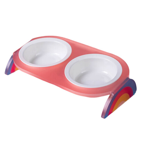 Station d'alimentation surélevée pour-Double rose arc-en-ciel