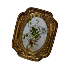 Antique Ornate Oval Photo Frame for Tabletop Wall-GD