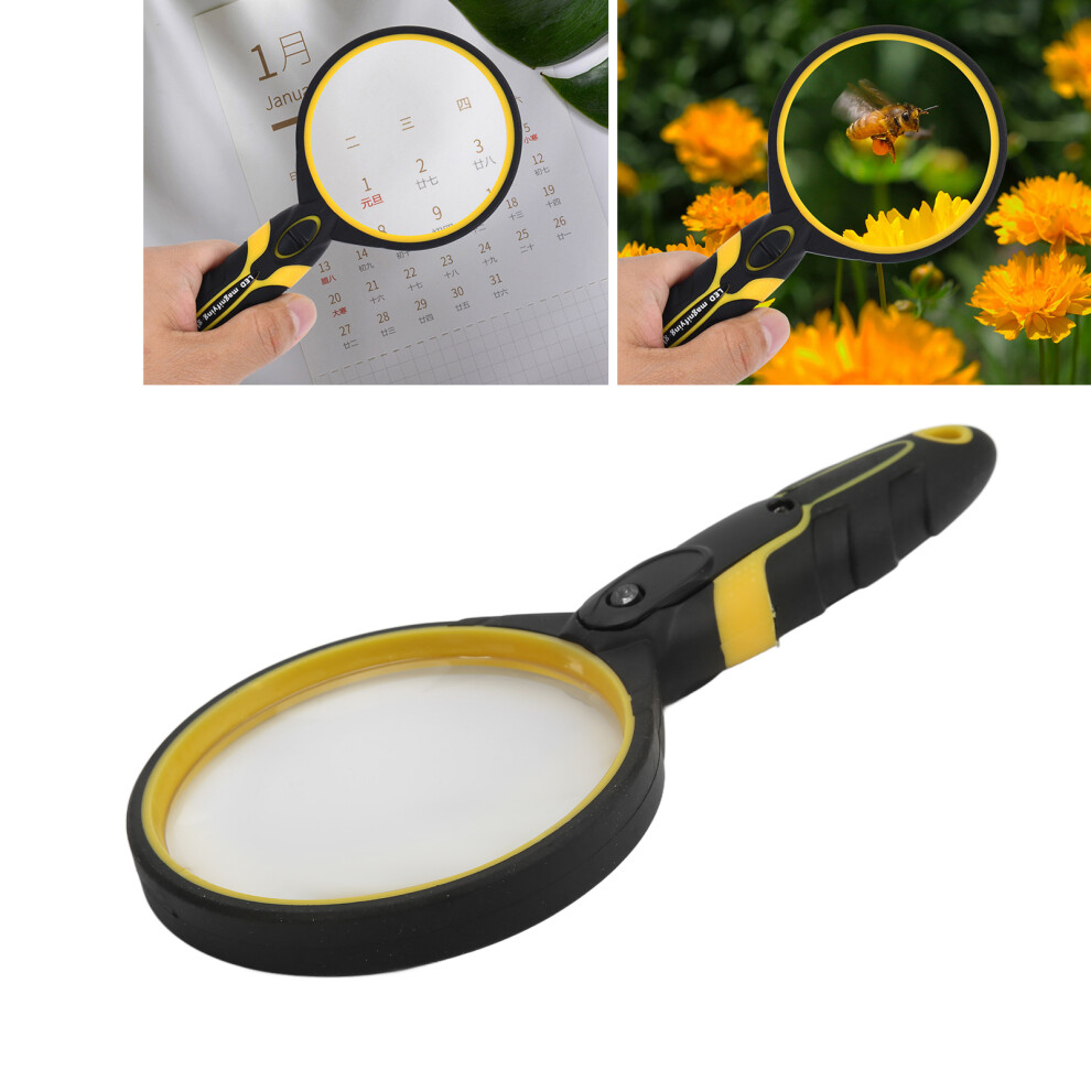 Light Led 5X Magnifying Glass For Seniors With Built-In Led Ergonomic Handheld Design