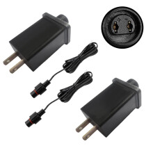 2 Stück Ersatz-Garten-Luftadapter 12V 1A, Klasse 2 Netzteil mit 9,84 Fuß Verlängerungskabel US-Stecker