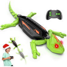 Remote Control Wall Climbing Gecko Toy with Dual Mode, LED Glow Eyes, Rechargeable for Kids