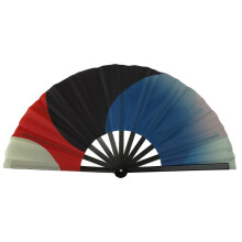 10 InchTai Fan with Strong Plastic Frame Dance-red black blue B